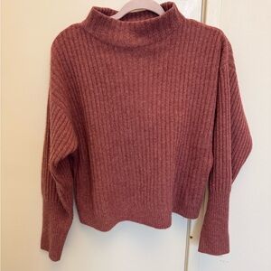 Joie Ribbed Knit Turtleneck Sweater - Dusty Rose
